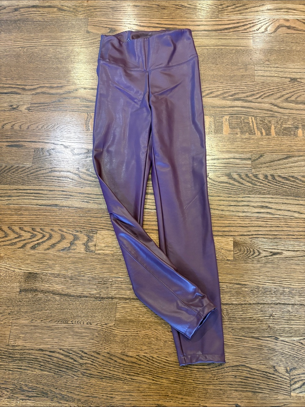 White House Black Market Purple High-Waist Faux Leather Leggings, 0